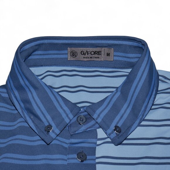 G/FORE Split Stripe Contrast Tech Jersey Golf Polo Men's Size M Moisture-wicking - Picture 6 of 12
